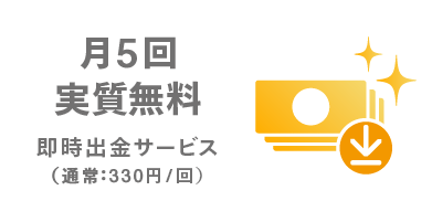 マネックスカードで即時出金サービスが月5回実質無料