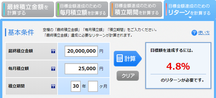 積立額シミュレーション