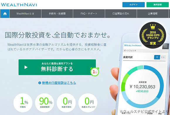 資産運用をすべておまかせ！ロボアドバイザー「ウェルスナビ」