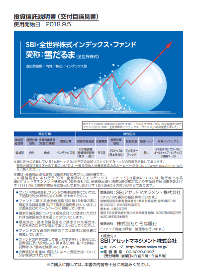 SBI・全世界株式インデックス・ファンド（愛称：雪だるま（全世界株式））